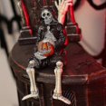 thumbnail image 3 of Figura de resina con forma de esqueleto de calabaza aterradora, estatuas de mesa para decoración del hogar de Halloween, color negro, 1 pieza, 3 of 5