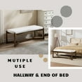 thumbnail image 5 of Dayalane 49" Mid Century Modern Entryway Bench, Upholstered Linen Ottoman with X-Shape Solid Wood Base for Bedroom, Living Room, Hallway, Indoor, Beige, 5 of 7