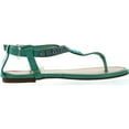 thumbnail image 2 of SUNNY DAY ZALIA-4 Women's T-strap Rhinestone Buckle Strap Flat Thong Sandals, 2 of 4