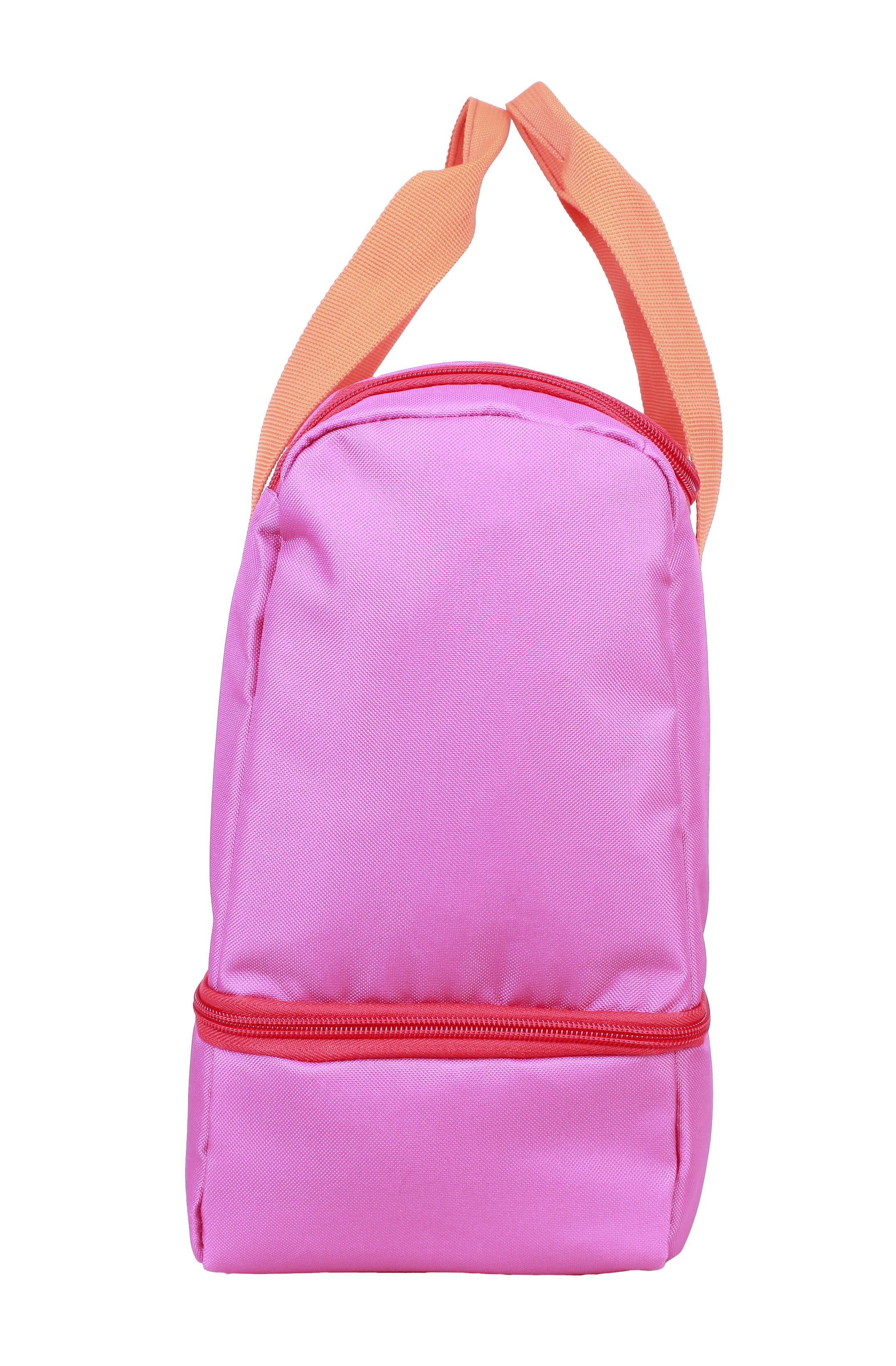 CRCKT Kids 12.5" Weekender Polyester Duffel with Drop Bottom Shoe Compartment- Red, Orange and Hot Pink, Colorblock