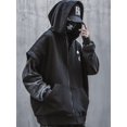 thumbnail image 2 of Niepce Inc Japanese Streetwear Black Men's Gothic Zip Up Hoodie Jacket, 2 of 10