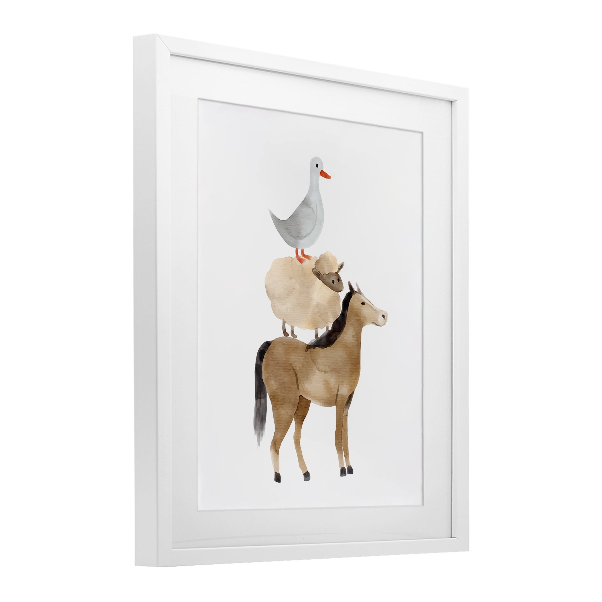 Stupell Industries Farm Life Stack White Framed Print Under Glass, design by Kim Allen