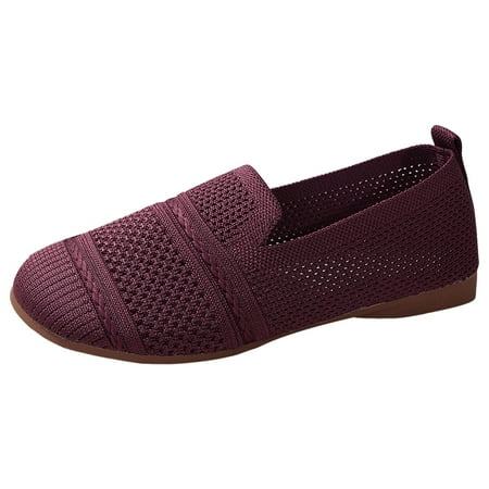 

QYZEU Womens Workout Shoes Women Shoes Slip on Casual Shoes Breathable Popular Knitted Mesh Fashion Women Summer Shoes Women Comfortable Casual Dressy Shoes Purple 41