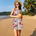 thumbnail image 3 of Lsque Rose Mix Leopard 4 Pattern Summer Dresses for Women – Sleeveless T-Shirt Swing Sundress, Perfect for the Beach and Casual Days, 3 of 7