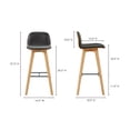 thumbnail image 3 of NAPOLI LEATHER BARSTOOL BLACK, 3 of 8