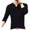 thumbnail image 3 of Playeras Hombre Camisa Henley De Manga Larga Playera Casual, 3 of 6