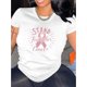thumbnail image 1 of Camiseta de Verano para Mujer Suave Cuello RedondoAwareness Women's Black T-Shirt with Pink Ribbon Graphic - Casual & Sporty Round Neck Short Sleeve, Comfortable Polyester Blend Summer Top, Awarenes, 1 of 7