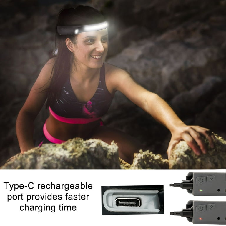 Headlamp Flashlight, Rechargeable LED Headlamps 1200Lumens 2 COB