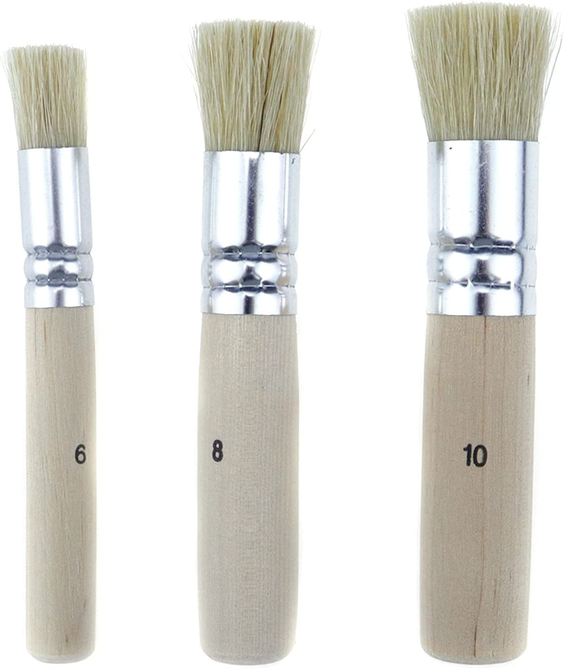 eZAKKA Chalk and Wax Paint Brushes, Bristle Stencil Professional Brushes  for Furniture Wood Home Decor, Including Flat Pointed Round Large Flat Chalked  Paint Brushes 