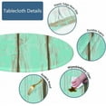 thumbnail image 3 of Wooden Boards Tablecloth Round Old Blue Painted Striped Planks Waterproof Wipeable Table Cloth Cover Table Pad Cover for Dining Room Fitted Table 40-44 inch, 3 of 6