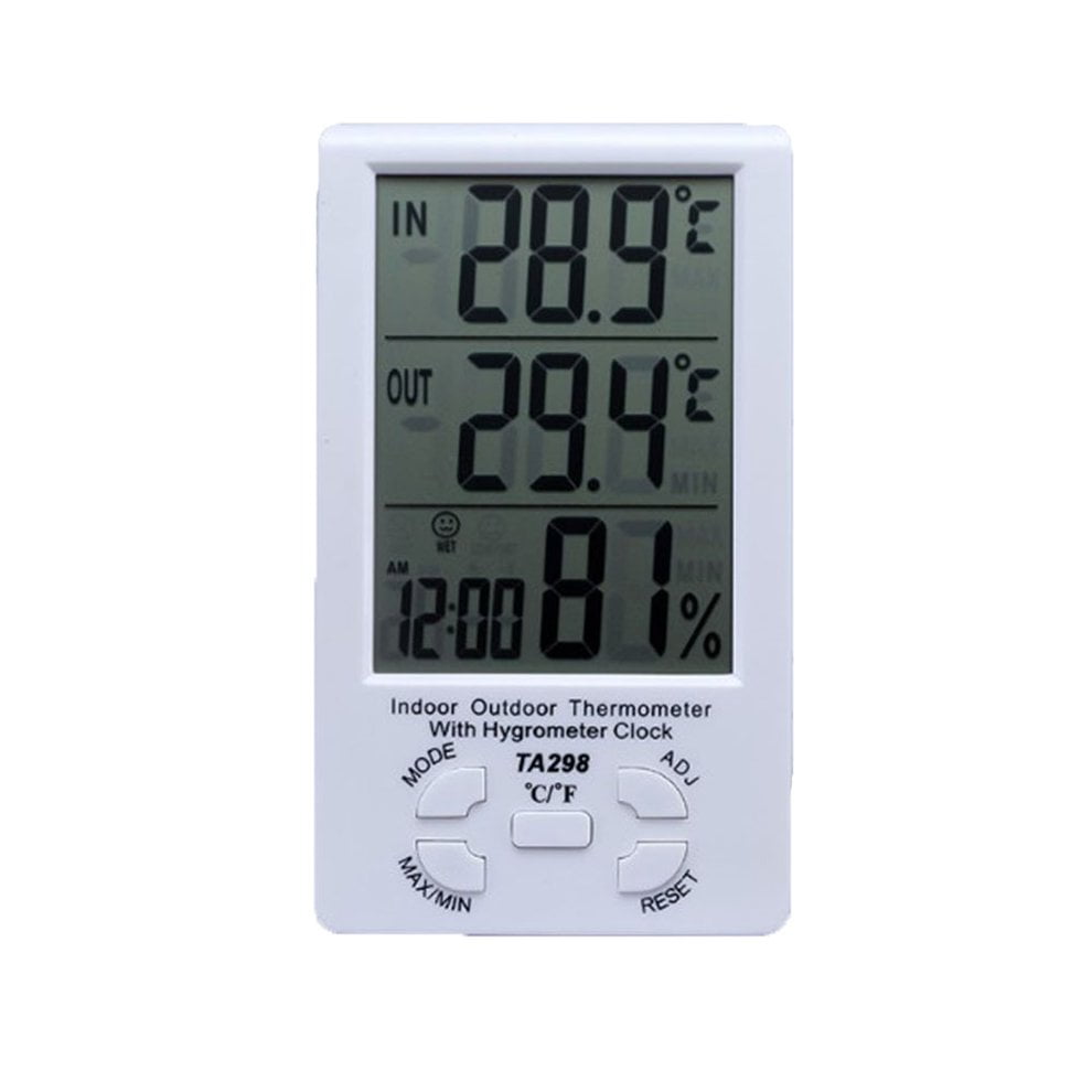 Large Screen Thermometer Hygrometer Indoor Outdoor Digital Display
