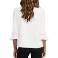 thumbnail image 3 of Qaspx Womens Blouses 3/4 Sleeve Dressy Tops Casual V Neck Office Shirts, 3 of 6
