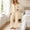 Beige, variant on Womens 2 Piece Ribbed Knit Pajama Set Long Sleeve Cold Shoulder Lounge Sleepwear Pants,Size M