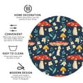 thumbnail image 3 of Lsque Colorful Mushrooms Pattern 4" Drink Coasters Set of 4, PVC Leather Absorbent Coasters, Table Coaster Set Decorative Coffee Cup Coasters Housewarming Gift -Round Shape, 3 of 6