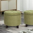 thumbnail image 6 of Homebeez Upholstered Tufted Storage Ottoman Footstool, 17"H Round Foot Rest Storage Ottoman for Living Room & Bedroom, 6 of 7