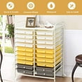 thumbnail image 4 of GOFLAME 20-Drawer Rolling Storage Cart, Multifunctional Art Craft Organizer Cart, Mobile Utility Storage Cart with Removable Drawers & Lockable Wheels, Craft Cart for Home Office School, Yellow, 4 of 9