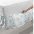 thumbnail image 2 of Elephant Bed Skirt, Cartoon Elephants with Hand Drawn Hearts and Stars, Elastic Bedskirt Dust Ruffle Wrap Around for Bedding Decor, 4 Sizes, Baby Blue Cinnamon White, by Ambesonne, 2 of 2
