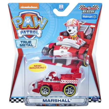 PAW Patrol, True Metal Ready Race Rescue Marshall Collectible Die-Cast Vehicle, 1:55 Scale