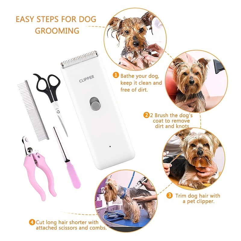 Ionia Pet Hair Clipper Dog Grooming Hair Clipper Kit Pet Electric Shaver For Dogs And Cats White None