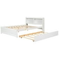 thumbnail image 2 of Wood Storage Bed with Trundle,Bookcase White Full, 2 of 5