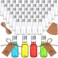 thumbnail image 1 of czcpp-50 Pack (30ml) Mini Liquor Bottles Small Empty Spirit Bottle with Silver Caps Mini Sauce Clear Airtight Bottle for Party,Wedding Sauce Drinks Storage with Labels,Rope, 1 of 4