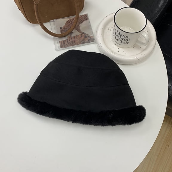 SikaFu Grandma Chen's Plush Hat Children's Autumn And Winter Colors Fisherman's Hat Loose And Thickened For Warmth Big Head Waist Pile Hat Pot Hat