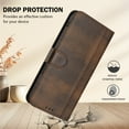 thumbnail image 4 of Allytechgroup Case for iPhone 14 with Credit Card Slot, RFID Blocking PU Leather Flip Wallet Stand Phone Case with Lanyard Shockproof and Anti-Scratch Cover for iPhone 14, Brown, 4 of 6