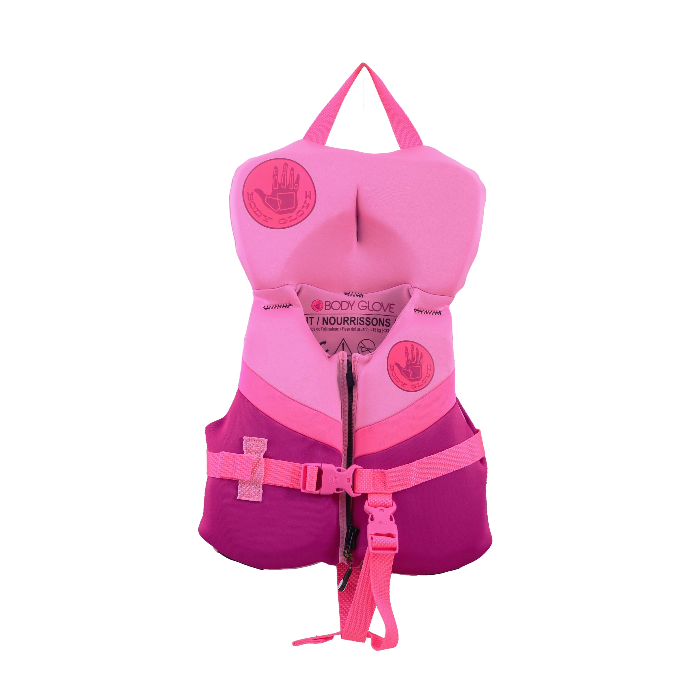 (2 pack) Body Glove Infant's Neoprene PFD Life Jacket and Vest, Girl, 20-30 lbs., Pink