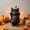 Black, variant on Halloween Cat Decoration, Black Witch Cat Figurine with Hat and Purple Cape, Tabletop Seasonal Home Decor for Halloween Party and Indoor Display