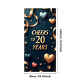 thumbnail image 3 of LUUFILx 20th Anniversary Backdrop Cheerful Celebration Banner Milestone Event Party Decorations Festive Decor Photo Props Stars Hearts Ribbons Background, 3 of 8