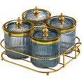 thumbnail image 1 of Dried Fruit Tray with Lid Dessert Serving Plate Food Storage Container Wedding Nuts Plate Snack Candy Bowl for, gray 4 grids, Optional, 1 of 7