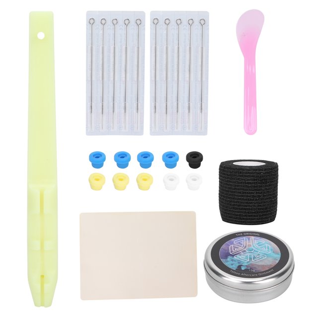 Juego de tatuajes con pluma de mano, Kit de bolígrafos con ojales para tatuajes DIY para artistas del tatuaje