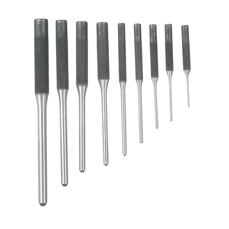 

9 Pieces Roll Pin Punch Set Steel Punches Hand Pin Removing Tool with Carrying Case for Jewelers Watchmakers Carpenters