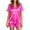 Hot Pink, variant on Satin Pajamas for Women Silk Pjs Short Set 2 Piece Button Up Lounge Sets Short Sleeve Sleepwear
