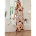 thumbnail image 5 of Women's Floral Embroidery Maxi Dress Wedding Guest Dress Evening Party Dress, 5 of 9