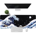 thumbnail image 2 of Gaming Laptop Mouse Pad,Sea Wave Big Mice Pads PC Keyboard Waterproof and Non-Slip 31.5 x 11.8inches 3mm Thick XL,XXL Rubber Table Mat, Kanagawa Surfing and Black Japanese Mouse Pads, 2 of 6