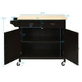 thumbnail image 3 of Costway Modern Rolling Kitchen Cart Island Wood Top Storage Trolley Cabinet Utility, 3 of 10