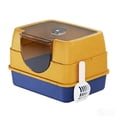 thumbnail image 3 of Cat Litter Box, Enclosed Hooded Litter Box with Transparent Lid, Activated Carbon Odor Control, Splash & Dog Proof, Includes Litter Scoop, Double-Layer Mat and Plastic Bottom Basin, 3 of 11