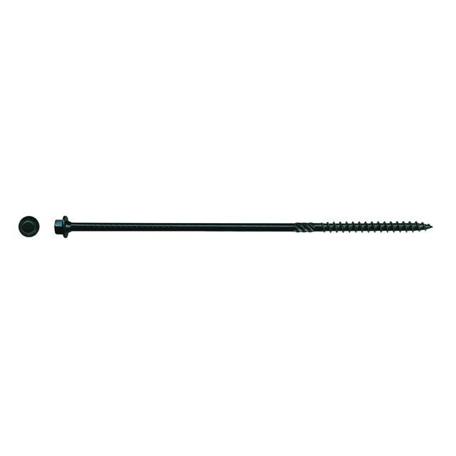 Big Timber BL148-25#14 x 8 pulg. Tornillos para troncos negros con cabeza hexagonal (paquete de 25)