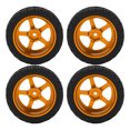 thumbnail image 4 of RC Car Tire, 5 Poke Pretty Design Drift Wheel Set 4Pcs  Cushioning Better Grip  for Replacement Gold, 4 of 8