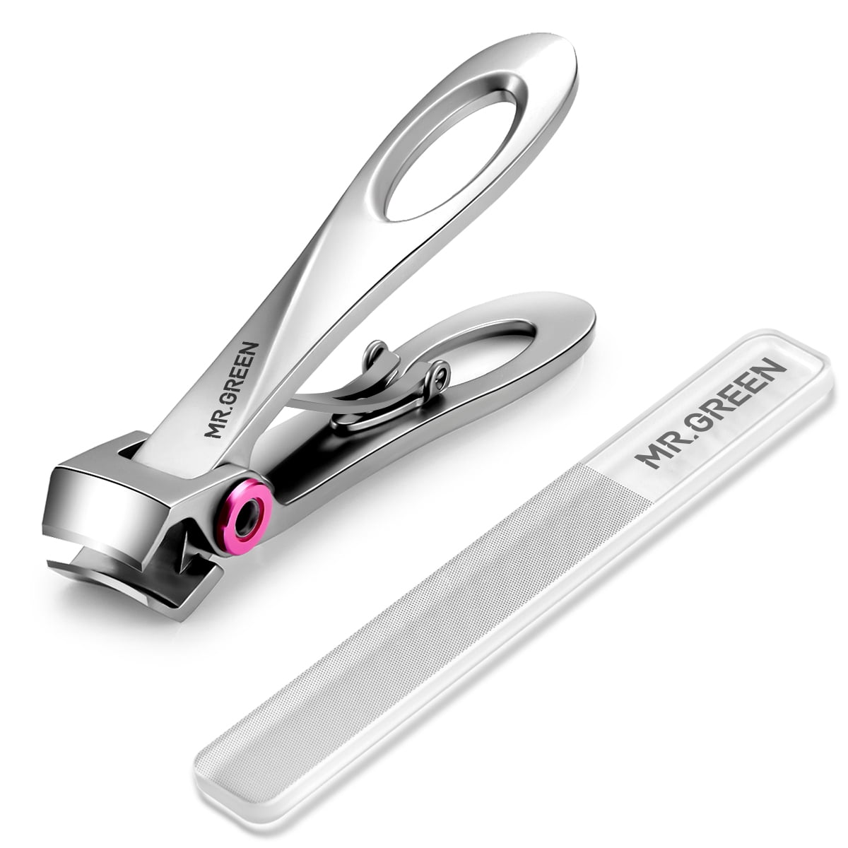 MR.GREEN Nail Clippers Wide Jaw Opening Fingernail Cutter Stainless