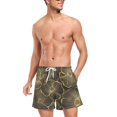 thumbnail image 3 of FORMRS Mens Swim Trunks Mesh Liner Quick Dry Casual Beach Board Shorts with Pockets, Sizes S-2XL, Black Flower Pattern, 3 of 9