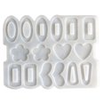 thumbnail image 1 of Inteprter 8 tipos de pendientes geométricos rectangulares ovalados de amor DIY, horquilla de silicona líquida, molde para hornear pasteles, adecuado para Utensilios de cocina Inteprter HA019871-00, 1 of 1