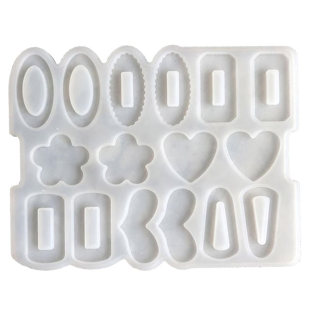 Inteprter 8 tipos de pendientes geométricos rectangulares ovalados de amor DIY, horquilla de silicona líquida, molde para hornear pasteles, adecuado para Utensilios de cocina Inteprter HA019871-00