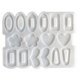 thumbnail image 1 of Bewildely 8 tipos de pendientes geométricos rectangulares ovalados de amor DIY, horquilla de silicona líquida, molde para hornear pasteles, adecuado para Utensilios de cocina Bewildely HA019871-00, 1 of 1
