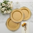 BalsaCircle 10 Gold Round 8" Disposable Plastic Salad Dinner Plates