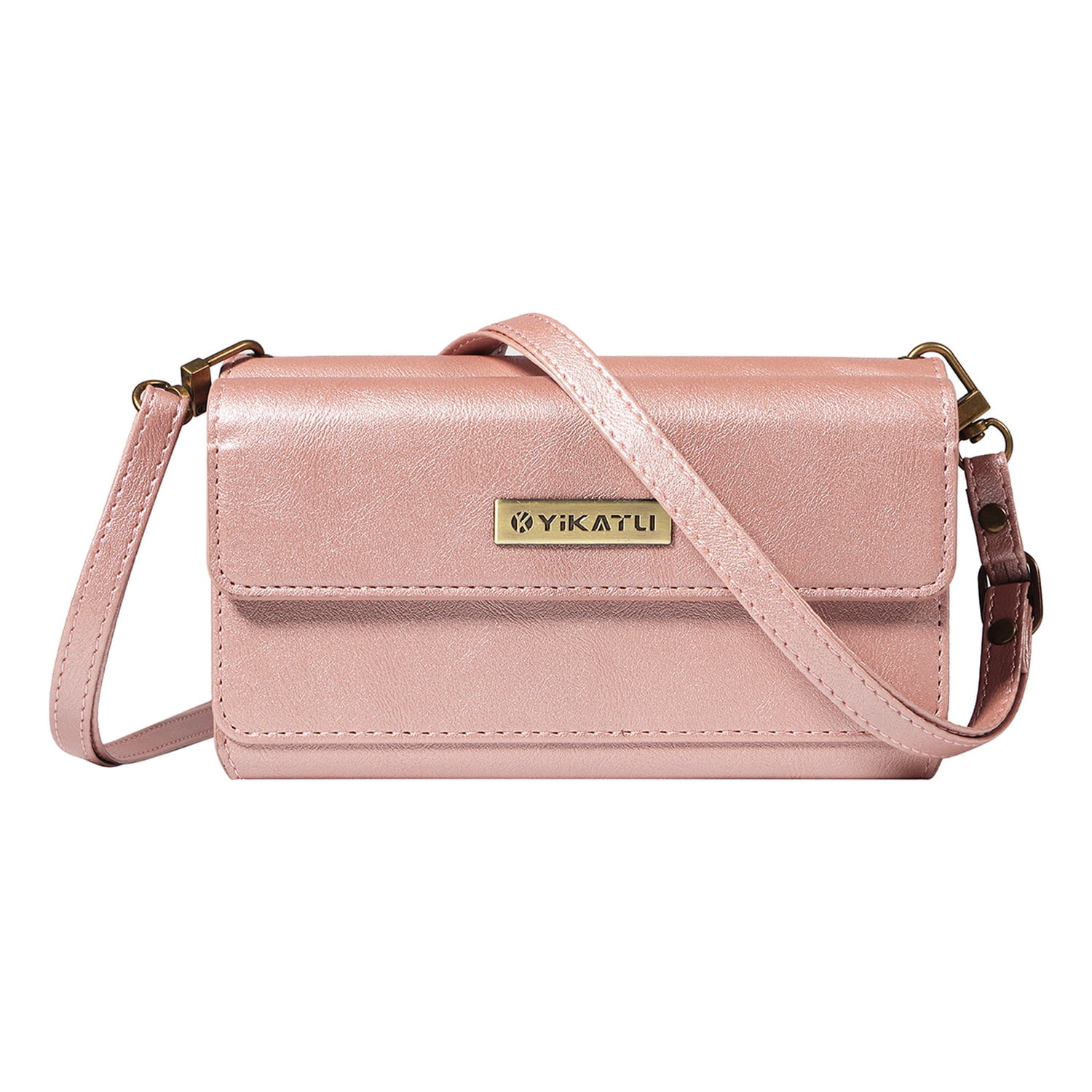 Dteck for Samsung Galaxy A16 5G Case Wallet with RFID Blocking Card Holder for WomenMen, PU Leather Magnetic Snap Flip Zipper Strap Crossbody Wallet Phone Cover 6.7",Rosegold