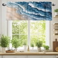 thumbnail image 2 of Abstract Waves Valances for Windows, 42 x 12in, Spray Blue White Ocean Seaside Watercolor Rod Pocket Kitchen Valance Curtain Light Filtering Window Treatments for Living Room Bedroom, 1 Panel, 2 of 7