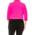 thumbnail image 3 of Moa Collection Women's Plus Size Casual 3/4 Sleeve Bolero Open Front Cardigan Jacket Blazer, Female, 3 of 6
