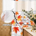 thumbnail image 4 of No Hook Shower Curtain, Fall Maple Leaves Shower Curtains for Bathroom with See Through Top Window, Vintage Rustic Botanical Wooden Gray Waterproof & Washable Bath Curtain Standard 72"x72", 4 of 9